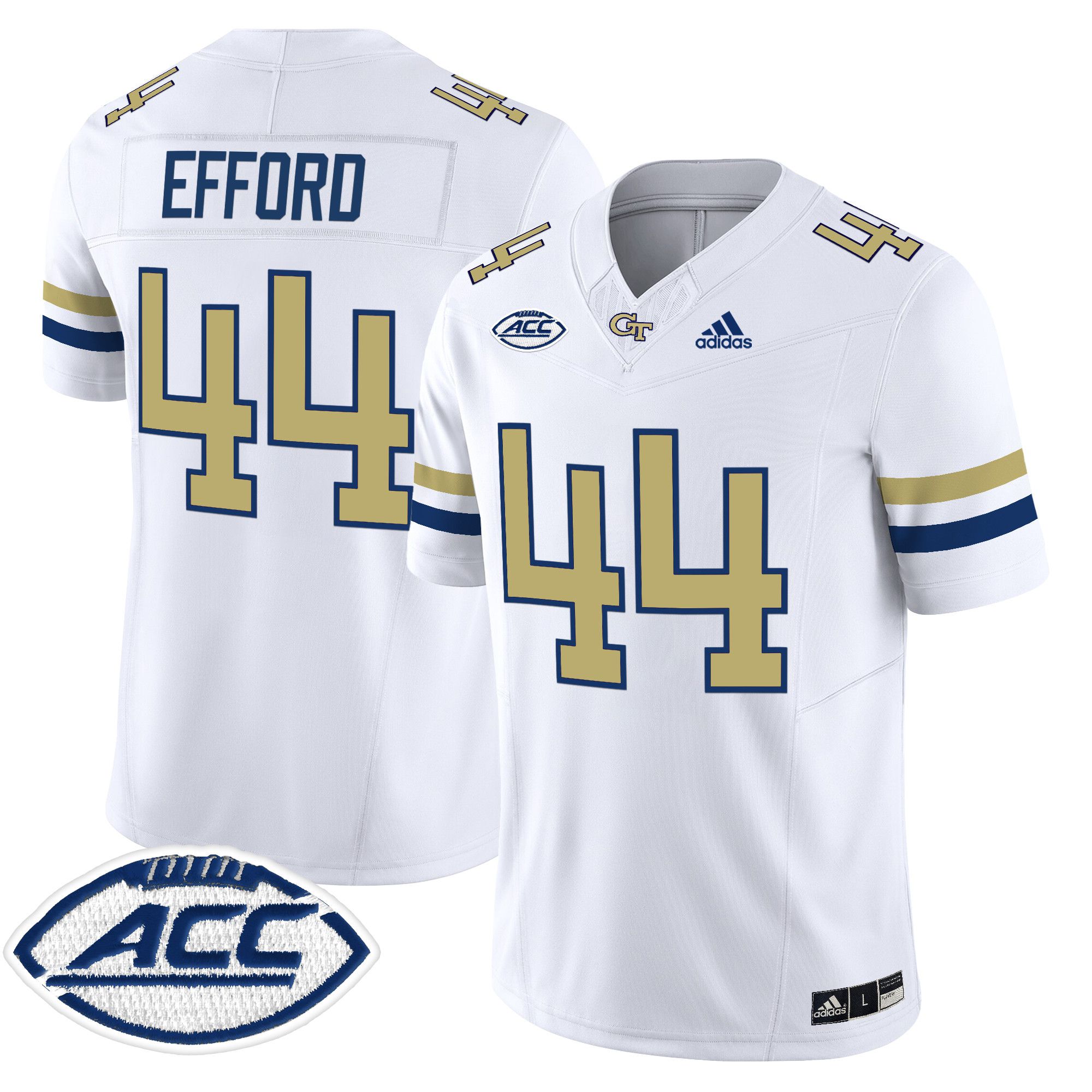 Men Georgia Tech #44 Efford White Asidas 2024 Vapor Limited NCAA Jersey->->NCAA Jersey